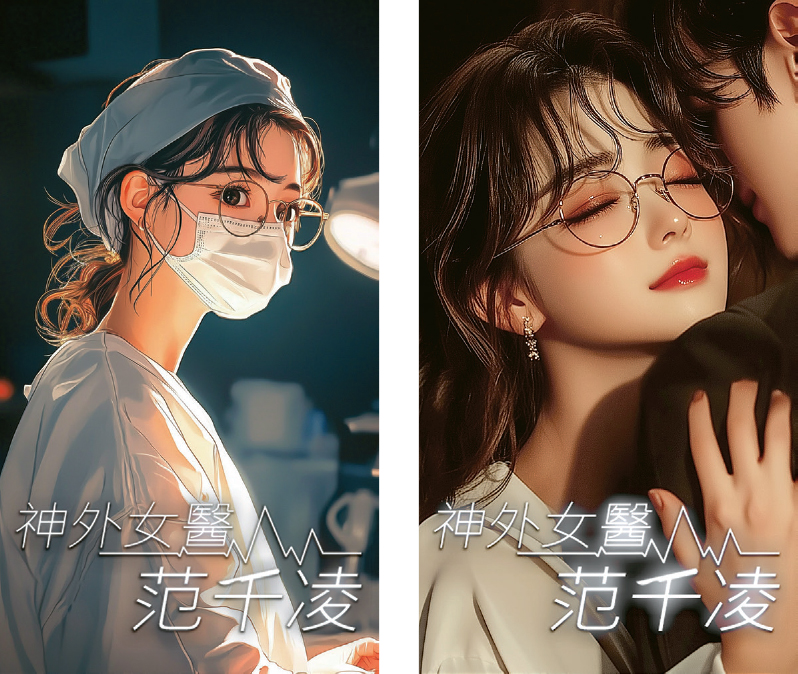 《神外女醫范千凌》是台灣公司「承影傳播」的首部AI短劇，從去年約10月構思劇本，到約6月完成40集，團隊用超過半年時間製作。（受訪者提供）
