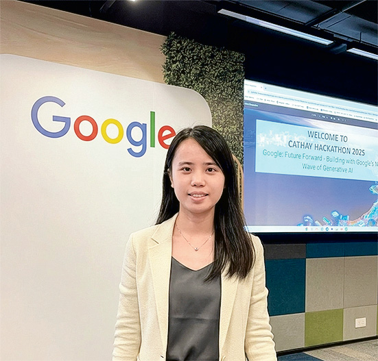 Angie參與「國泰科創馬拉松2025」，透過了解Google最新的生成式人工智能技術，拓闊科技視野。
