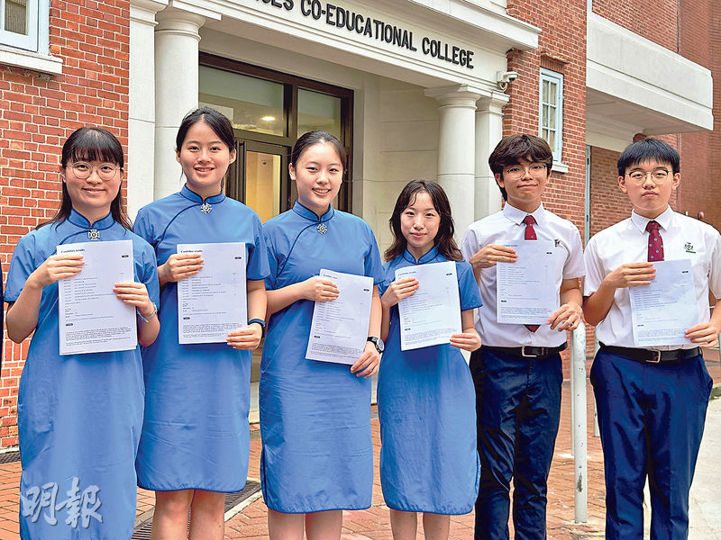 昨日IBDP放榜，聖保羅男女中學有61人應考，其中6人考獲45分滿分成為「狀元」。（學校提供）