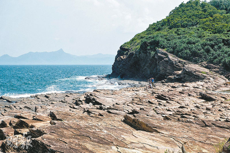 東平洲沉積岩如書頁、千層糕般層次分明。（賴俊傑攝）